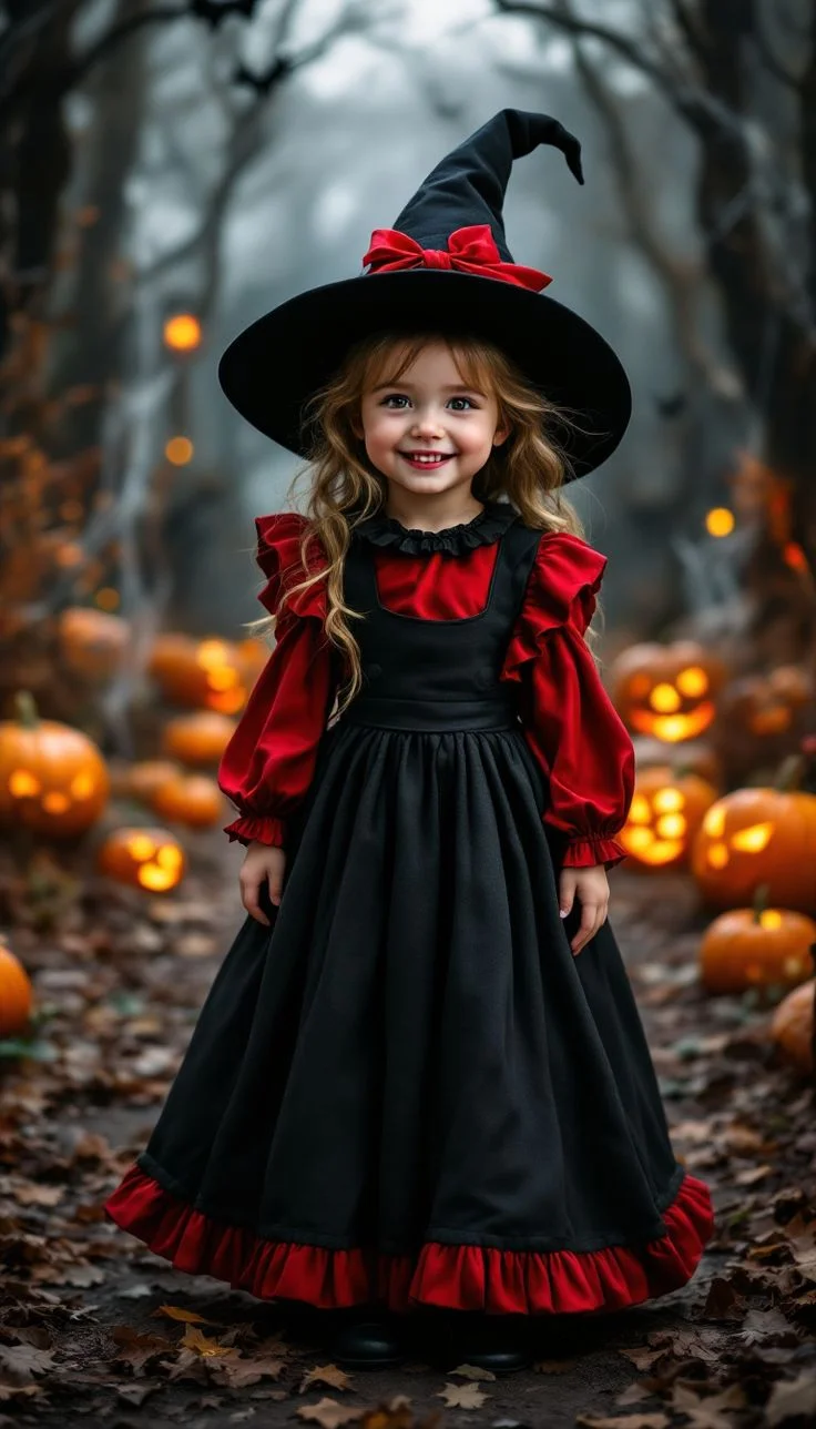 Rochie neagra lunga Halloween Party + PALARIE CADOU pentru fete - 01