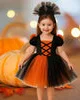 Rochie neagru si portocaliu Halloween Party pentru fete - 07