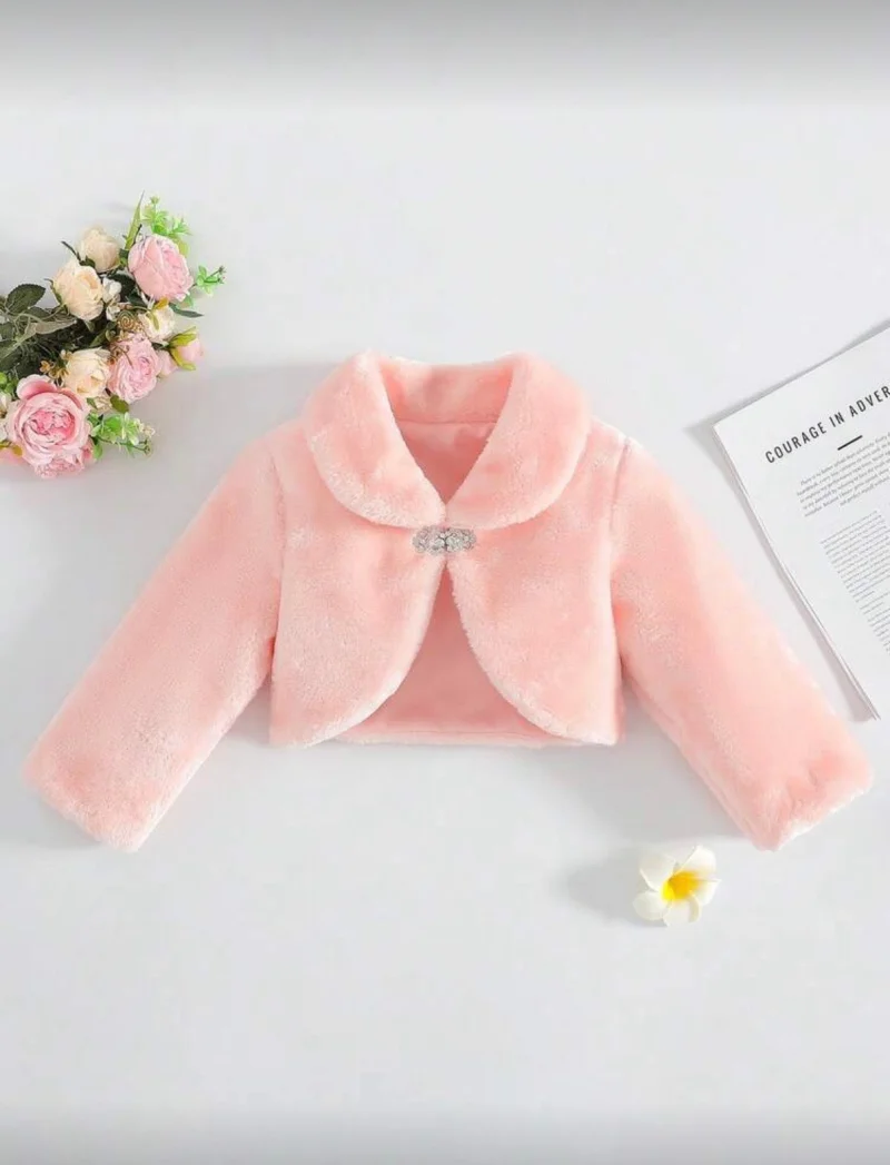 Bolero alb elegant din blanita ecologica pentru fete -  Blanca