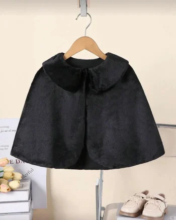 Capa neagra eleganta din blanita ecologica pentru fete - Annabelle