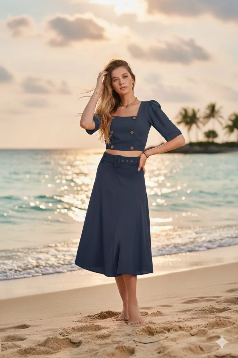 Compleu bleumarin fusta si bluza pentru dama