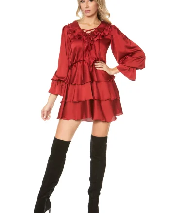 Rochie eleganta rosie pentru dama