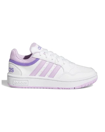 Pantofi sport de piele ecologica Hoops 3.0, Alb/Lila