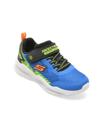 Pantofi sport SKECHERS albastri, METEOR-LIGHTS 2.0, din material textil