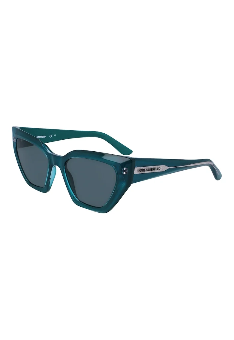 Ochelari de soare cat-eye cu logo, Albastru petrol,, Albastru petrol