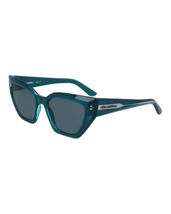 Ochelari de soare cat-eye cu logo, Albastru petrol,, Albastru petrol