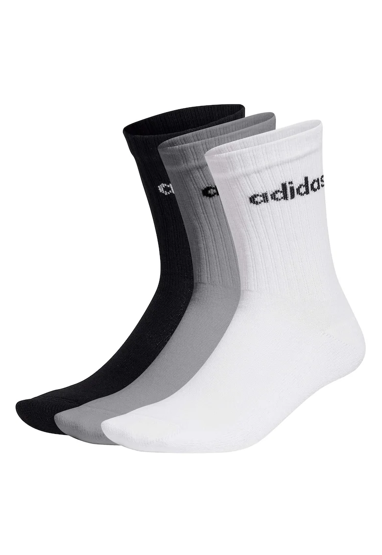 Set de sosete lungi unisex - 3 perechi, Alb/Negru/Gri