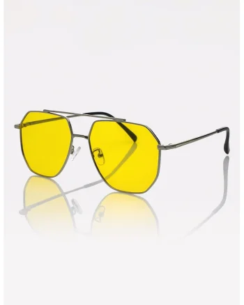 Ochelari de soare aviator unisex cu lentile polarizate, Argintiu