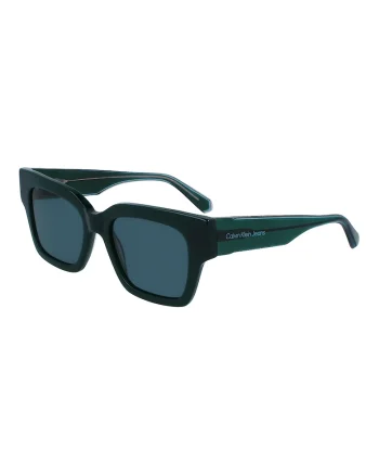 Ochelari de soare dreptunghiulari unisex cu logo, Albastru petrol