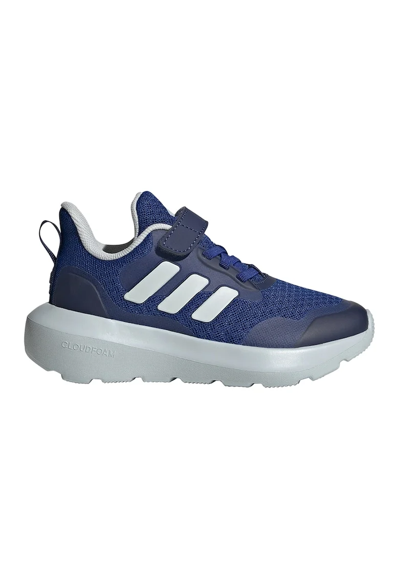 Pantofi sport cu talpa wedge si inchidere velcro Forta Run 3.0, Alb/Albastru inchis