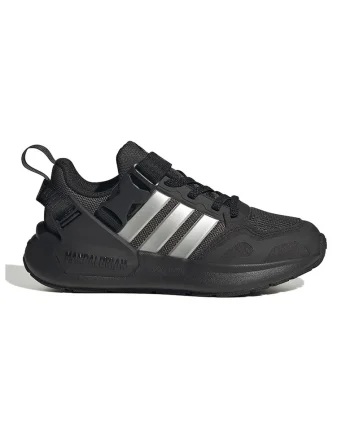 Pantofi sport low-cut cu velcro Mandalorian, Negru/Argintiu