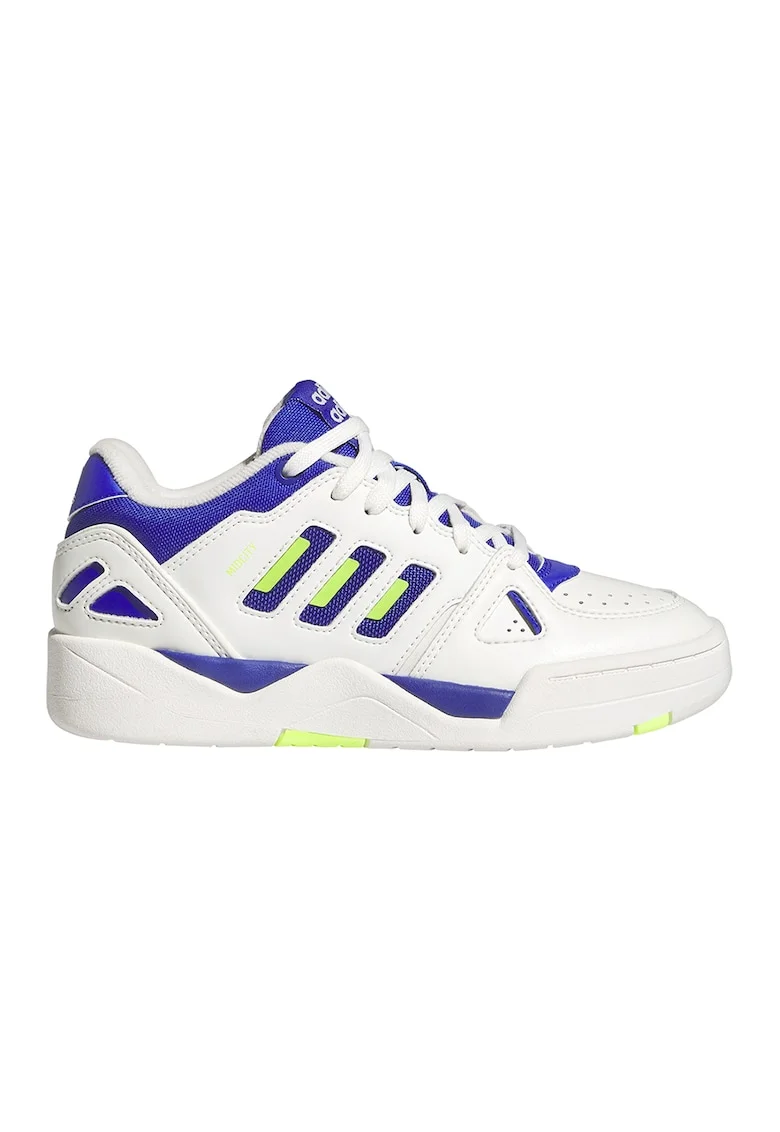 Pantofi sport de piele ecologica Midcity, Alb/Albastru royal