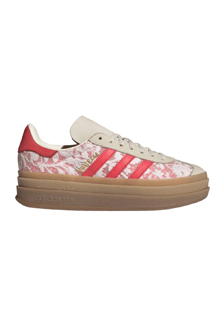 Pantofi sport cu talpa flatform Gazelle Bold, Rosu/Alb murdar