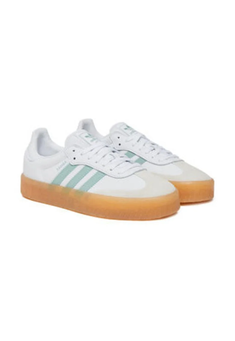 Pantofi sport din piele cu talpa contrastanta si logo,