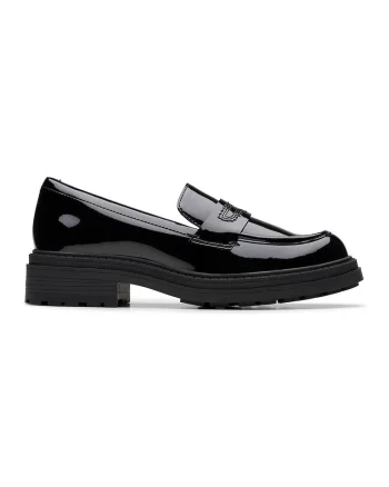 Pantofi loafer de piele lacuita, Negru