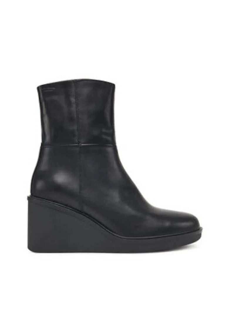 Botine dama pana la glezna,  305573476, piele naturala, negru,