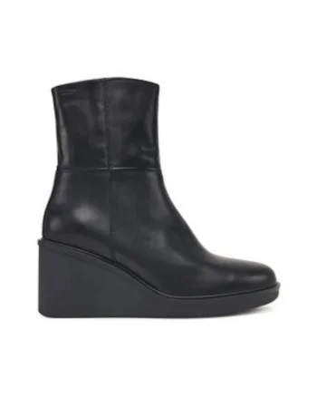 Botine dama pana la glezna,  305573476, piele naturala, negru,