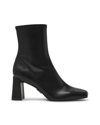 Botine de piele ecologica cu toc masiv Odesa, Negru