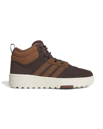 Pantofi sport unisex inalti din material sintetic Hoops 4, Maro