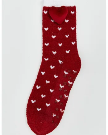 Sosete lungi cu model cu inimi