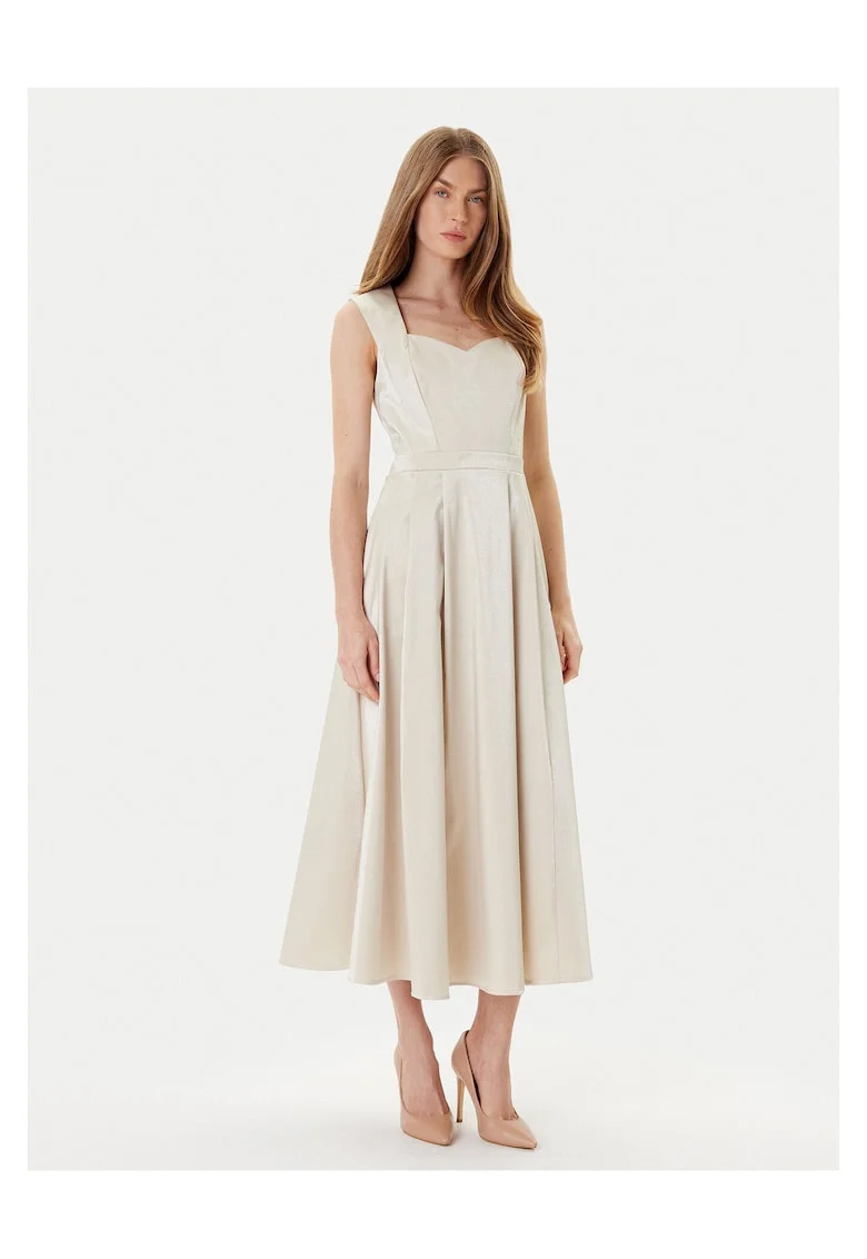 Rochie de cocktail dama  bej, fabric usor