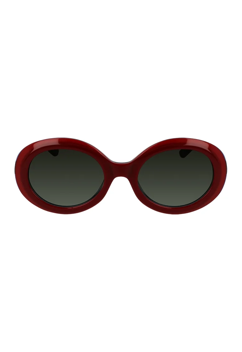 Ochelari de soare ovali cu lentile in degrade, Maro cognac
