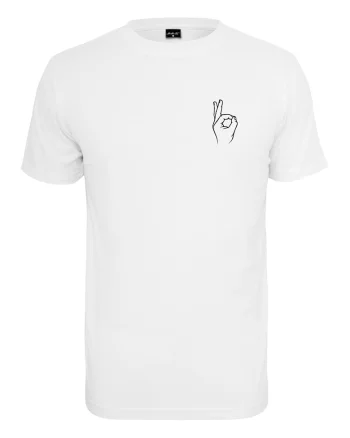 Tricou de bumbac cu decolteu la baza gatului, Alb