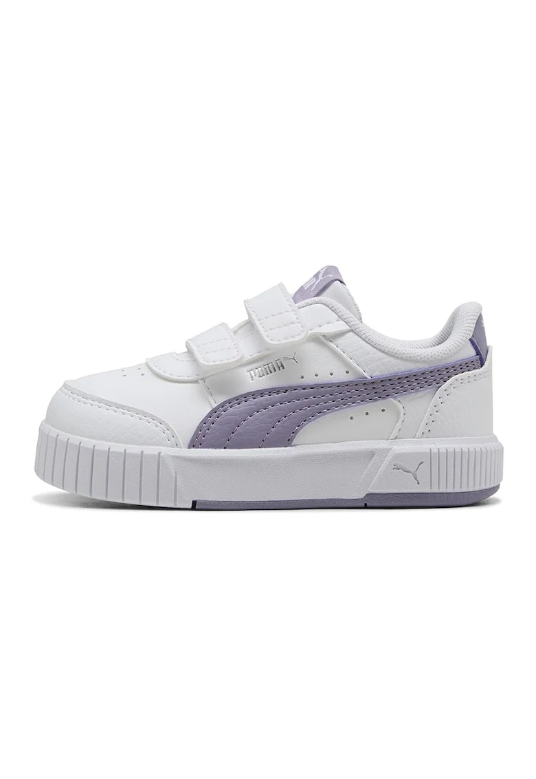 Pantofi sport Carina Mia V cu velcro, Alb optic/Liliac prafuit