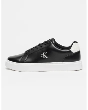 Pantofi sport low-cut din piele, Negru stins/Alb murdar
