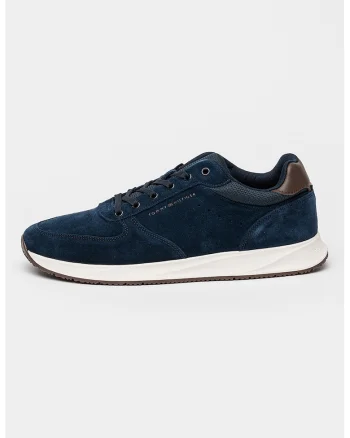 Pantofi sport Newport din piele intoarsa cu talpa wedge, Maro/Bleumarin