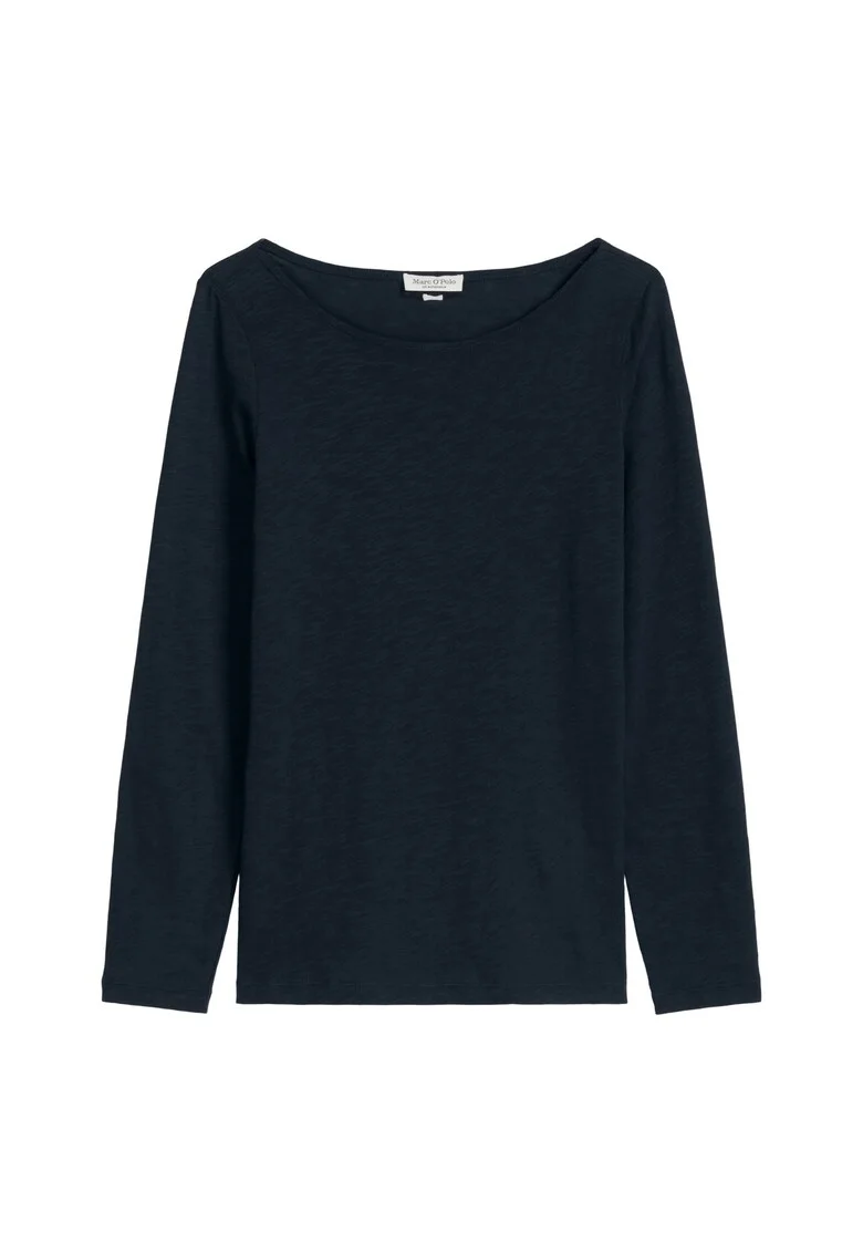 Bluza slim-fit din bumbac organic, Albastru inchis