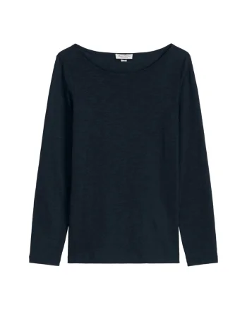 Bluza slim-fit din bumbac organic, Albastru inchis