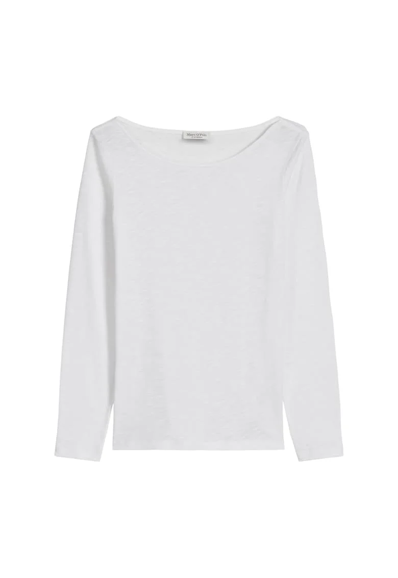 Bluza slim-fit din bumbac organic, Alb