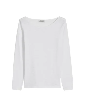 Bluza slim-fit din bumbac organic, Alb