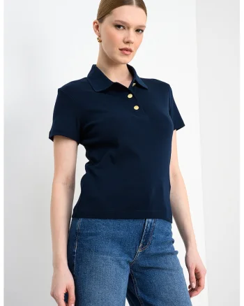 Tricou polo cu croiala slim-fit, Bleumarin