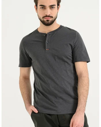 Tricou regular fit de bumbac, Gri antracit