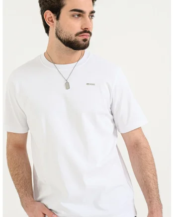 Tricou cu logo metalic Adjust, Alb optic/Argintiu