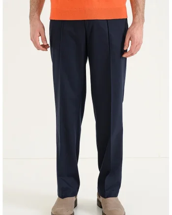 Pantaloi Chino cu croiala dreapta Denton, Bleumarin
