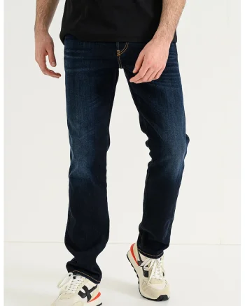 Blugi slim fit cu nasturi Vyl, Bleumarin