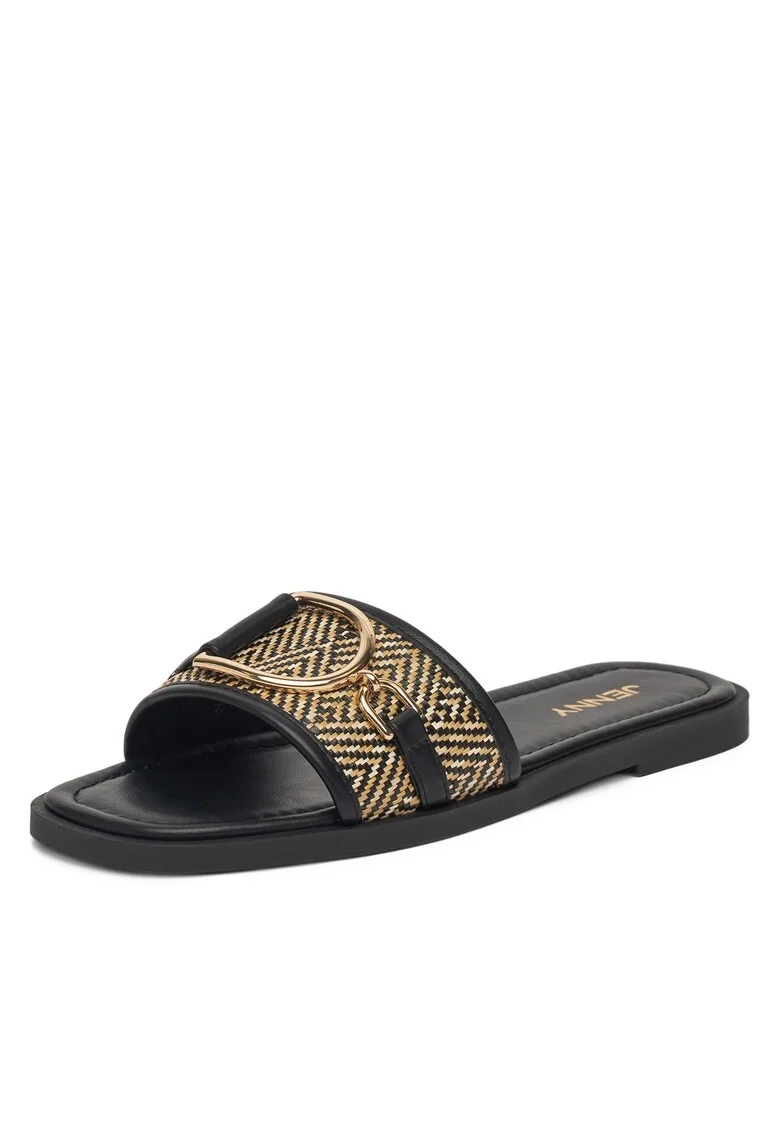 Papuci dama  negru/auriu,