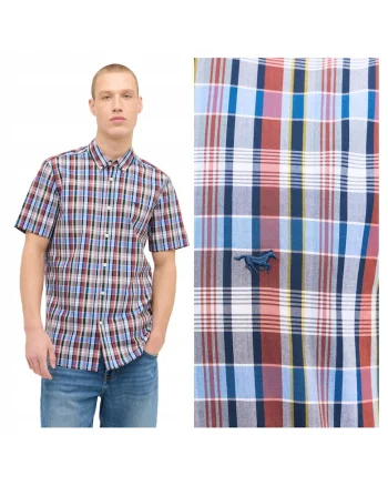 Camasa Barbati,  Baltimore Sommer Check, Regular Fit, Maneci Scudwqfwqdrti, Cu Nasturi, Design Clasic, Bumbac, Multicolor, Multicolor