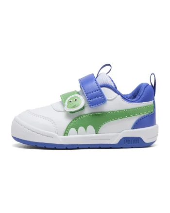 Pantofi sport Multiflex 2 Dino din piele ecologica cu insertii din material textil, Verde/Albastru royal/Alb optic
