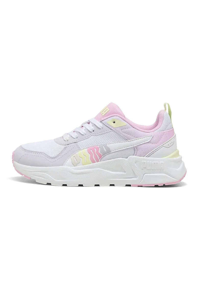 Pantofi sport Trinity 2 de plasa cu imprimeu logo, Alb/Roz deschis/Lila pal