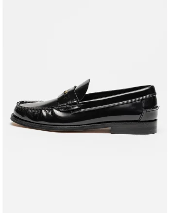 Pantofi loafer din piele lacuita, Negru