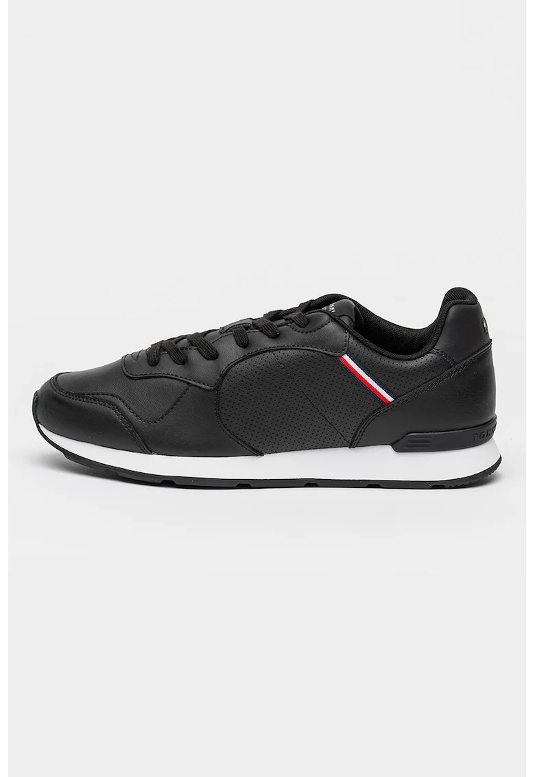 Pantofi sport Runner Icon din piele cu garnituri din piele ecologica, Negru