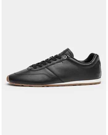 Pantofi sport Lorun din piele cu imprimeu logo lateral, Negru