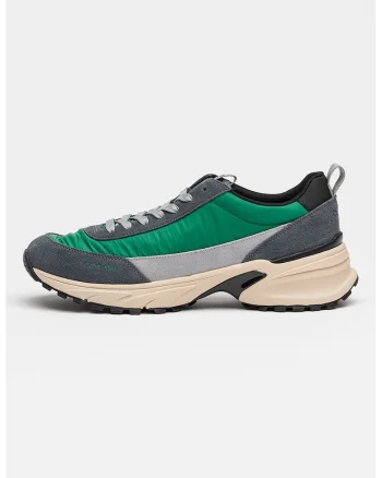 Pantofi sport cu detalii din piele intoarsa Hike Runner, Verde/Gri carbune