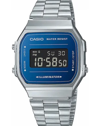 Ceas digital unisex, Argintiu/Albastru royal