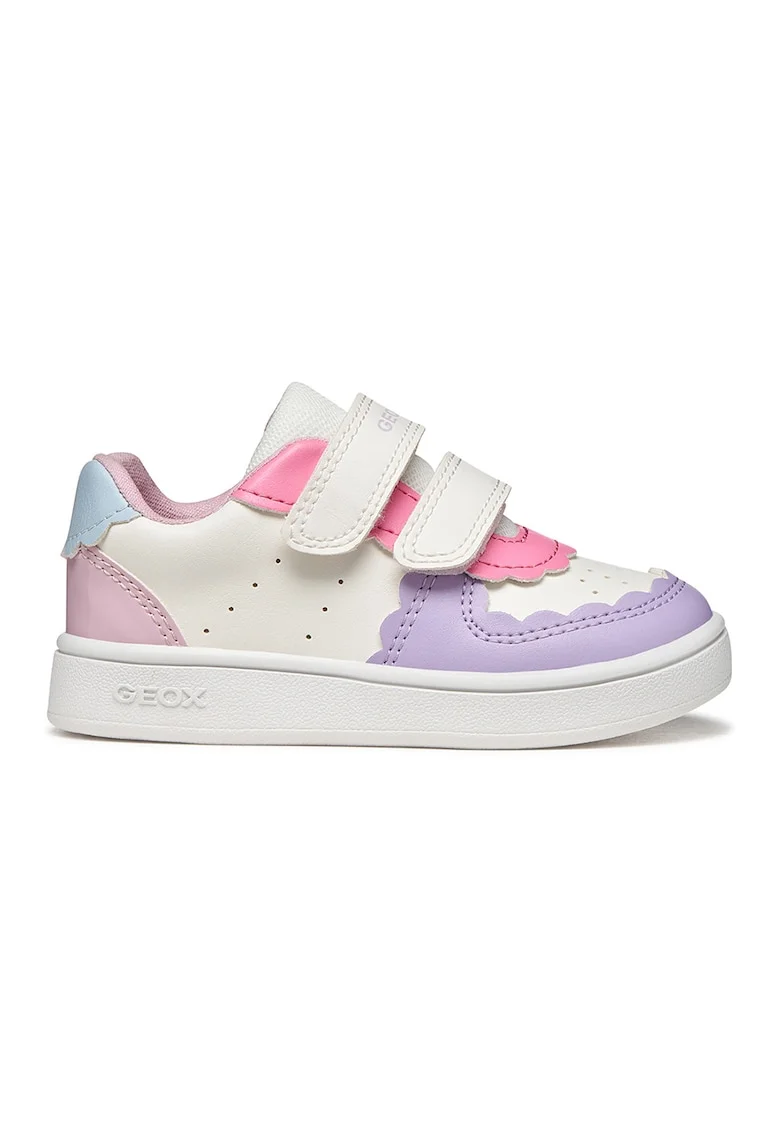 Pantofi sport Eclyper in piele ecologica cu velcro, Lila/Alb optic/Roz