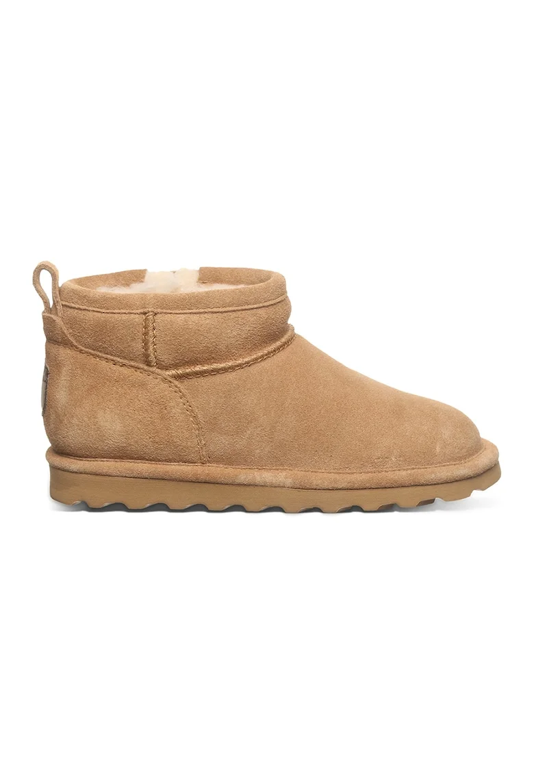 Ghete pull-on de piele intoarsa, Maro camel